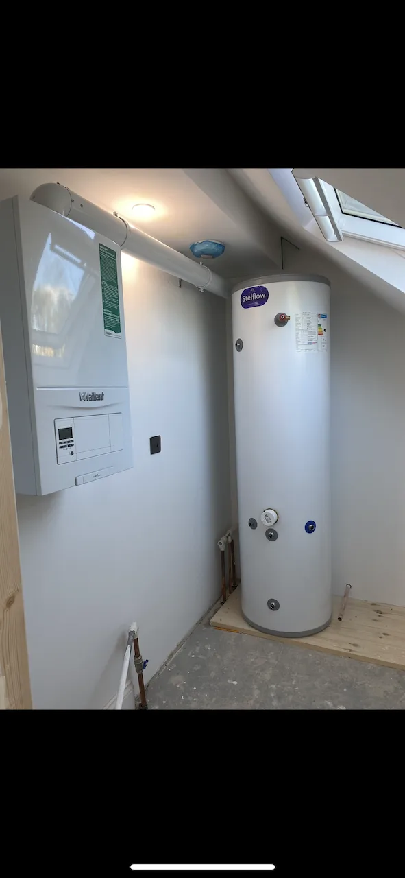 Completed plant room with full copper pipework