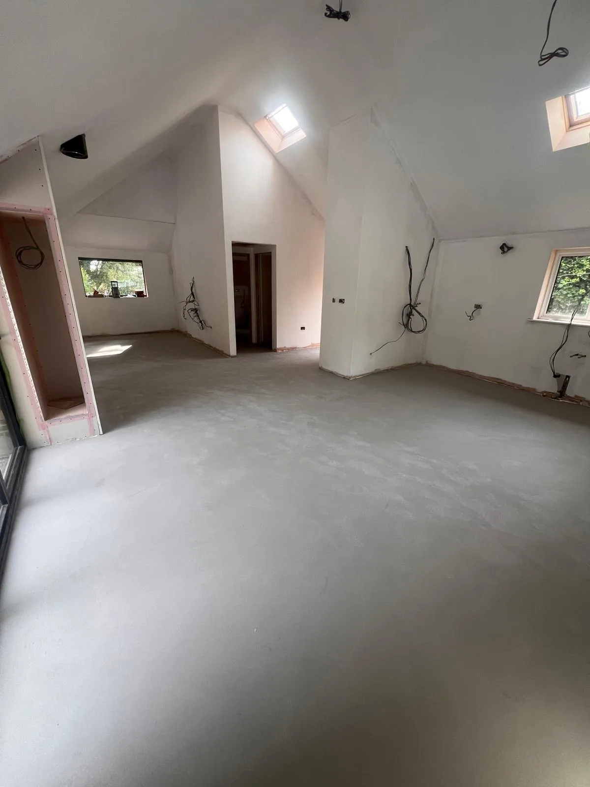 Finished room with underfloor heating installed