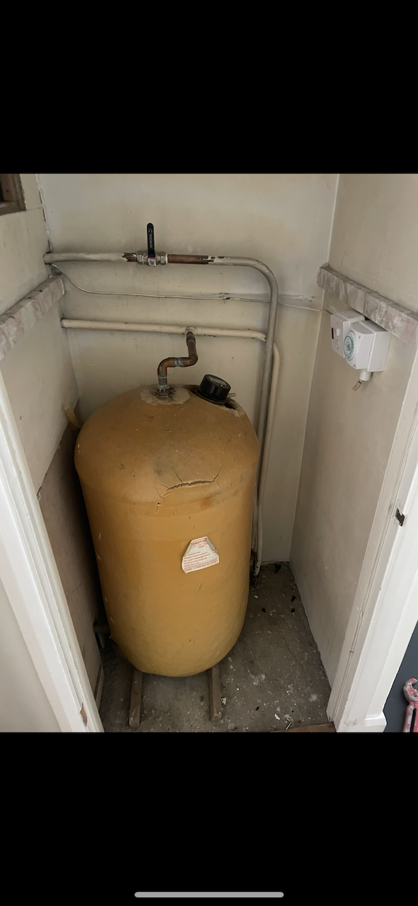 Old setup before unvented cylinder installation
